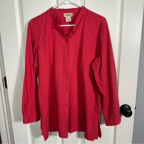 Travelsmith size large button down tunic, 100% cotton, travel, spring, comfy - Picture 1 of 10
